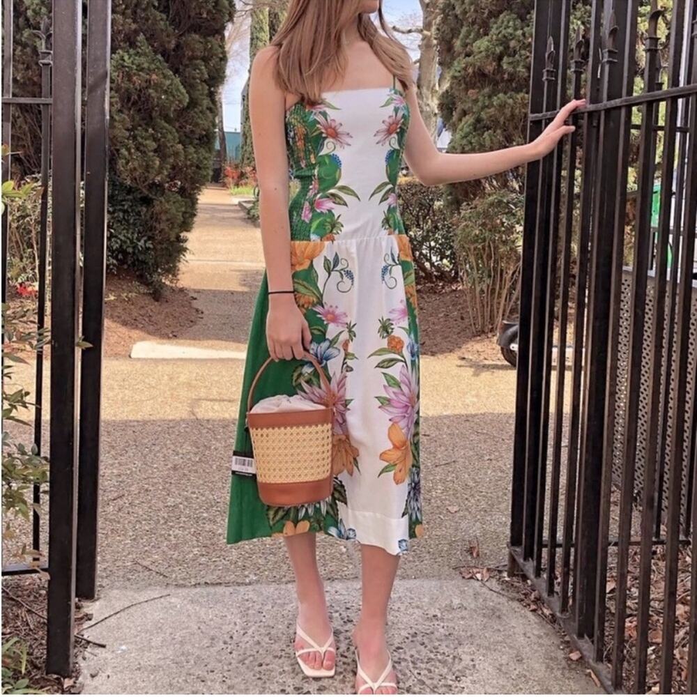 Farm Rio Off-White Sweet Bloom Dreamscape Midi Dress L - Picture 5 of 11
